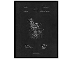 Spot Farbe Art patent150076bk-79bk 1892 Zahnarzt Dental Stuhl, 17,8 x 22,9 cm