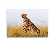 Premium Textil-Leinwand 75 x 50 cm Quer-Format Afrika: Gepard in der Masai Mara, Kenia | Wandbild, HD-Bild auf Keilrahmen, Fertigbild auf hochwertigem Vlies, Leinwanddruck von Angelika Stern