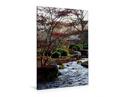 Premium Textil-Leinwand 80 x 120 cm Hoch-Format Japanischer Garten, Botanischer Garten Augsburg, Deutschland | Wandbild, HD-Bild auf Keilrahmen, Fertigbild auf hochwertigem Vlies, Leinwanddruck von Martina Cross
