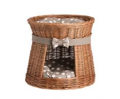 e-wicker24 Katzenkorb aus Weide, Korb, honiggelb, 48 x 48 x 43 cm