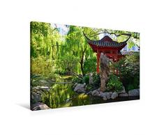 Premium Textil-Leinwand 90 x 60 cm Quer-Format Chinesischer Garten | Wandbild, HD-Bild auf Keilrahmen, Fertigbild auf hochwertigem Vlies, Leinwanddruck von Nina Schwarze