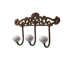 French Kitchen Collection Hakenleiste mit 3 Haken, Antikoptik