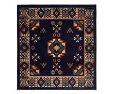 RugStylesOnline Nevita Collection Southwestern Indianer Design Teppich Geometrisch Südwest 3 x 3 Square Tribal Navy Blue