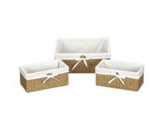Household Essentials Set aus drei gewebten Seagrass Storage Utility Körbe, natürlich