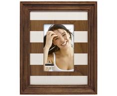 Malden International Designs Rustikal Holz mit Holz und Weiß Matte Bilderrahmen, 4 x 6, braun