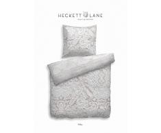 Heckett Lane Mako-Satin Wendebettwäsche Febu 155x220 (80x80) Hellgrau