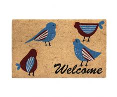Gardenpath Welcome Birds, 45,7 cm Breite x 76,2 cm Länge x 0,47 cm Florhöhe, gebleichte Kokosfaser Fußmatte