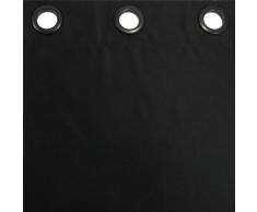 Douceur dIntérieur - 1600833, Vorhang Mit Osen, 140 X 260 cm, Essentiel, Polyester Unifarben, Schwarz