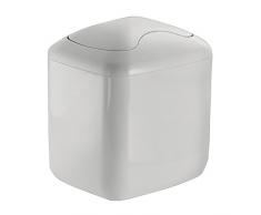 InterDesign 93646EU Una Papierkorb Mülleimer für Waschtisch oder Schrank, hellgrau