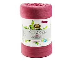 Gözze Recycelte Wohn- und Kuscheldecke aus PET-Flaschen, 150 x 200 cm, Beere, 40143-40-150200