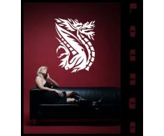 INDIGOS 4052166000352 Wandtattoo w076 Drache, Feuer, Flügel Wandaufkleber 120 x 90 cm, weiß
