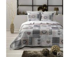 Douceur dIntérieur Kuscheldecke für Doppelbett, Matratze + 2 Kissenbezüge, 60 x 60 cm, Mehrfarbig, 220 x 240 cm, Mehrfarbig, 220 x 240 cm