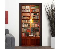 Tür-wandbild Vintage Bücherschrank Wohndeko Wandkunst Wandmalerei Aufkleber Wohnzimmer Kinderzimmer Restaurant Hotel Kaffee Büro Dekor Entfernbarer selbstklebend