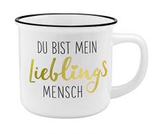 Gruss und Co 45772 Kaffeebecher Lieblingsmensch, New Bone China Porzellan, 35 cl