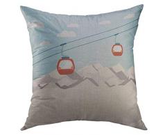 mugod dekorativer Überwurf-Kissenbezug Schutzhülle für Couch Sofa Bett Home Decor, blau Casino Joker mit Spielen Spiegel in dunkelrot rund drei dimensionale Zeichnen gelb actorpillow Fall 18x18 inch Muster 15