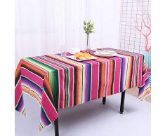 Zdada Mexikanische Tischdecke für mexikanische Motto-Party, Bettdecke Fransen Baumwolle Serape Decke Outdoor Mexikanische Tischdecke 59x84 Blue Mexican
