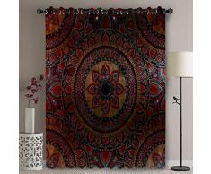 Libaoge Breiter Thermo-Verdunklungsvorhang für Terrasse, Türvorhang, mit Ösen, wärmeisolierend, für Schlafzimmer, Verdunkelungsvorhang, Weihnachtsmann 52 W by 36 L Mandala26lbg5773