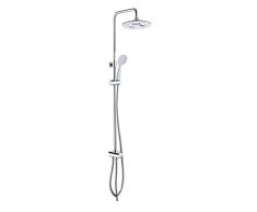 Tiger Chuva Duschsäule mit Regendusche, Edelstahl verchromt, höhenverstellbares Duschsystem, Wasserfall-Funktion, inkl. 2 Edelstahl-Brauseschläuchen