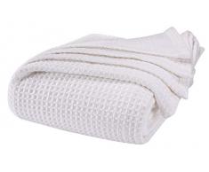 Light & Pro All Season Baumwolle Thermodecke in Waffle Weave Design – perfekt für Schichtung jedes Bett, Twin, weiß col