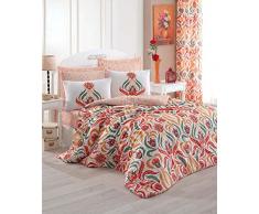Eponj Home Steppdecke King Size 240 x 220 cm Rosso Arancio Verde Bianco