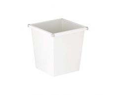 V-Part Papierkorb aus Metall rechteckig 27 Liter, weiß