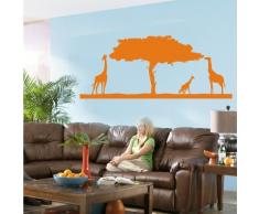 INDIGOS 4052166119733 Wandtattoo w559 Afrika / Steppe, Giraffe Wandaufkleber 120 x 50 cm, orange