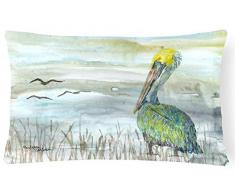 Carolines Treasures SC2008PW1216 Pelikan Aquarell Leinenstoff Dekokissen Terrassenmöbel-Kissen, Mehrfarbig