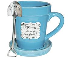 Divinity Boutique 22864 Blumentopf Bloom-Blue (Löffel mit Schrift), mehrfarbig