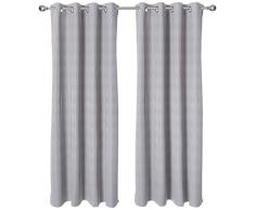 Deconovo Ösen Vorhang Wärmeisolierend Gardinen Blickdicht Verdunklungsvorhänge Schlafzimmer, Polyester, Hellgrau, 175x140