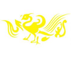 INDIGOS 4051095018742 Wandtattoo w215 Vogel, Phönix 120 x 53 cm, gelb