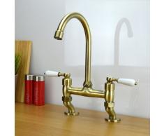 Enki Traditionelle Weià Hebel Brücke Spüle Küche Armatur Einhebelmischer Antik Bronze Kingsbury