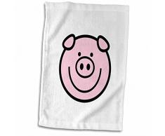 3dRose Cute Cartoon Pig Handtücher, 15 x 22