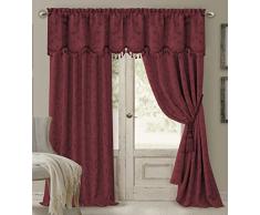 Elrene Home Fashions 26865901474 Blackout Energy Efficient Room Darkening Rod Pocket Window Curtain Drape Regal Jacquard Woven Panel, 52 x 84, Rouge, 1