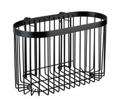 WENKO Wandablage groß Classic Plus Black - Wandregal, Badablage mit hochwertigem Rostschutz, Stahl, 26.5 x 16.5 x 14.5 cm, Schwarz