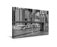 Premium Textil-Leinwand 45 x 30 cm Quer-Format NEW YORK CITY Brooklyn Bridge & Manhattan Skyline | Wandbild, HD-Bild auf Keilrahmen, Fertigbild auf hochwertigem Vlies, Leinwanddruck von Melanie Viola