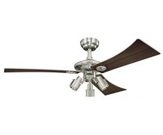 Westinghouse Audubon 7211940 Deckenventilator, A++ to E, Metall, GU10, gebürstetes nickel, 122 x 122 x 39 cm