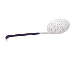 Krüger Karl Husum 12 cm Schaumlöffel, Stahl, weiß mit blauem Rand, 36,5 x 12 x 0,2 cm