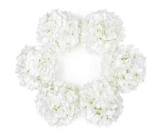 Künstliche Hortensien aus Kunstseide für Hochzeit, Dekoration für Zuhause und Garten 6-White