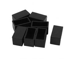 sourcing map 8Stk Möbel Tisch Stuhlkappe Bein Fuß Kunststoff Abdeckung Schwarz 40mm x 20mm DE de
