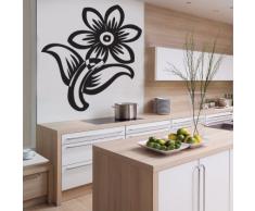 INDIGOS WG30264-80 Wandtattoo w264 Blume Ornament Pflanze Wandaufkleber 120 x 114 cm, braun