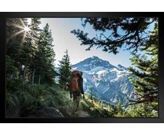 Wandern in Passepartout Kapuze National Forest Portland Foto Kunstdruck von proframes 20x14 inches Framed Poster
