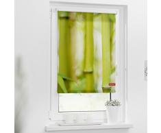 Lichtblick Rollo Klemmfix, 70 x 150 cm mit Motiv Bambus - Grün Montage ohne Bohren, moderner Sicht-und Sonnenschutz, Motivrollo, lichtdurchlässig & Blickdicht