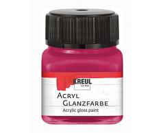 Kreul 79232 Acryl Glanzfarbe, 20 ml Glas in bordeaux, glänzend-glatte Acrylfarbe zum Anmalen und Basteln, auf Wasserbasis, speichelecht, schnelltrocknend und deckend