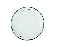 Canvas Home Ltd C28-DP-RD Speiseteller aus Leinwand, mit schwarzem Rand, Steingut, Rot, 4 Stück