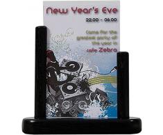 SECURIT Tisch Aufsteller-A6-Hartholz schwarz lackiert, Holz, 24 x 15 x 2 cm