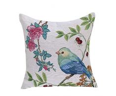 Molaxhome Jacquard Überwurf-Kissenbezüge, klassisch, für Zuhause, Küche, Bettwäsche, Dekoration, Sofa, Couch Antik 18x18 inch E Weiß