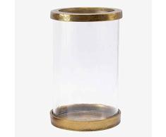 Better & Best 0243437 Teelichthalter aus Metall und Glas, goldfarben, Einheitsgröße