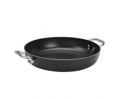 Pentole Agnelli Alblack Pfanne aus Aluminium, Dicke 3 mm, mit 2 Griffen aus Edelstahl 24 cm schwarz