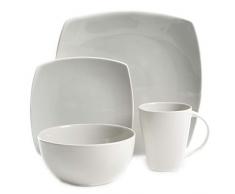 Gibson Elite Soho Lounge Bright Shell 16 pc Dinnerware Set Light Grey