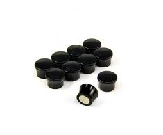 first4magnets™ Kleine Schwarze High-Power Memo Board Magnete-Büro & Kühlschrank (17,5 mm Durchmesser x 12,3 mm hoch) (5 Packungen mit 10), Metall, Silver, 25 x 10 x 3 cm, 5-Einheiten